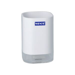 Wenko Modern Toothbrush Tumbler White and Clear Wenko Modern Toothbrush Tumbler White and Clear